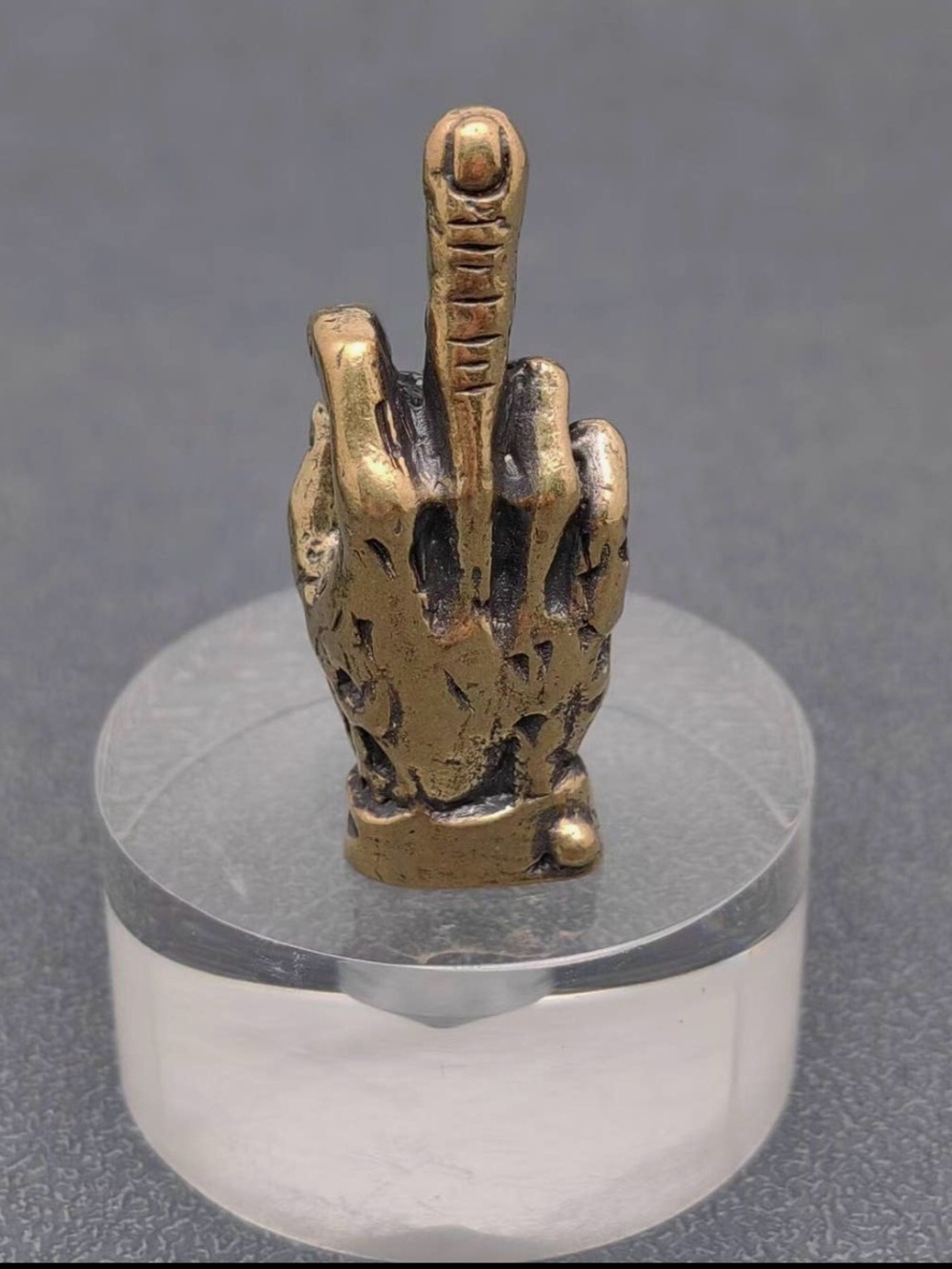 Brass Middle Finger Desktop Ornament – Novelty Desk Decor